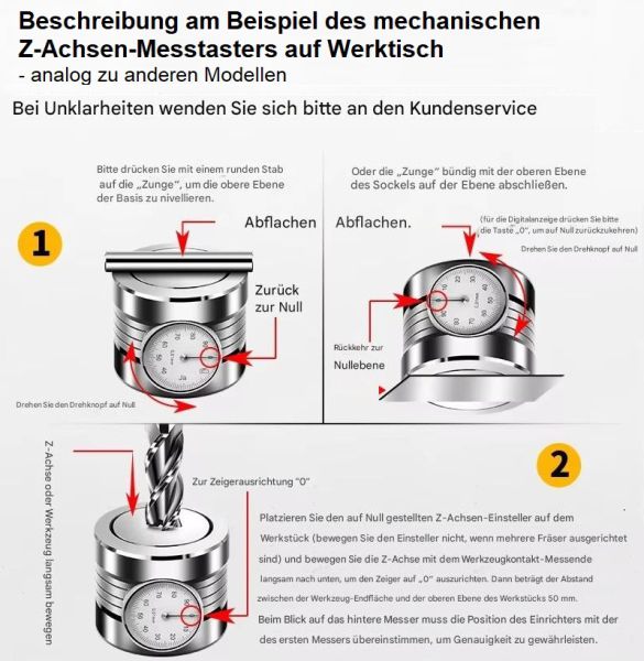 Messtaster zur Werkzeugmessung mit Uhr Digital